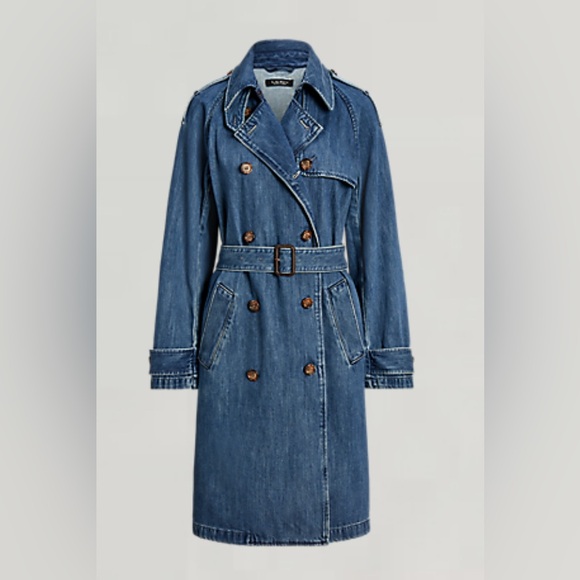Lauren Ralph Lauren Denim Trench Coat NEW WITHOUT TAGS - Picture 5 of 7